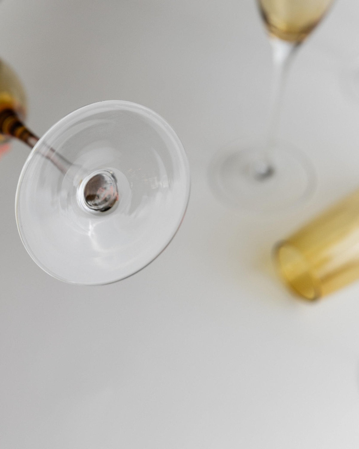 Set von 6 Vintage Champagnergläser Murano, Bernstein und Klar