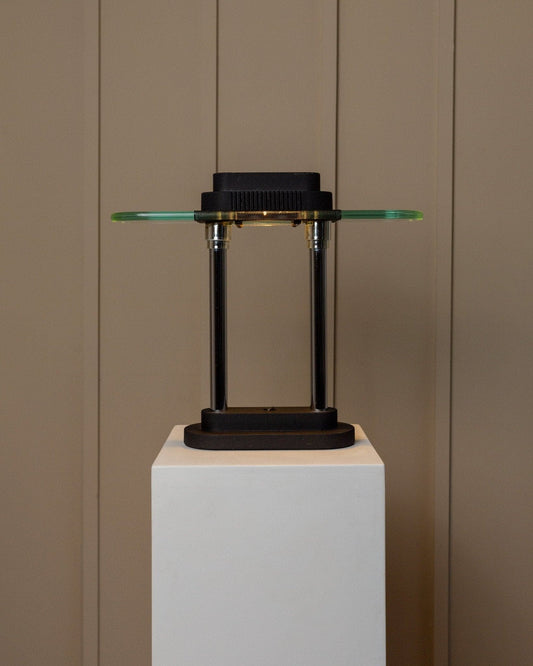 Vintage table lamp by Robert Sonneman for Georges Kovacs Memphis Design 80s black