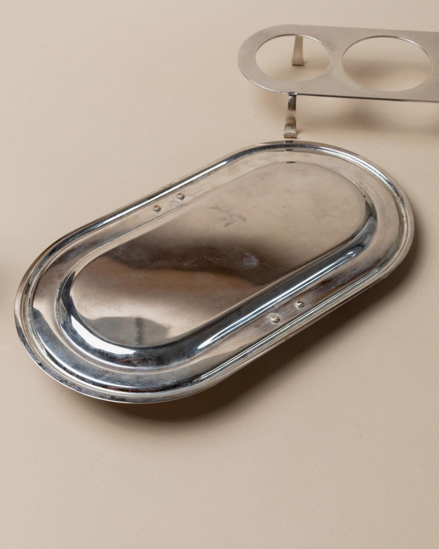 Service vintage argenté pour shots ou caviar Italie années 70 décoration de table