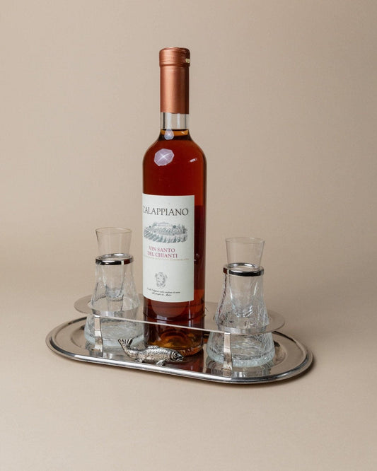 Vintage Set versilbert für Shots oder Kaviar Italien 70er Jahre Tischdeko