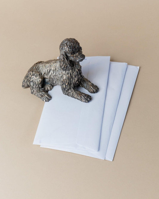 Vintage Pudel Figur Metallskulptur elegant Design Italien 1970er