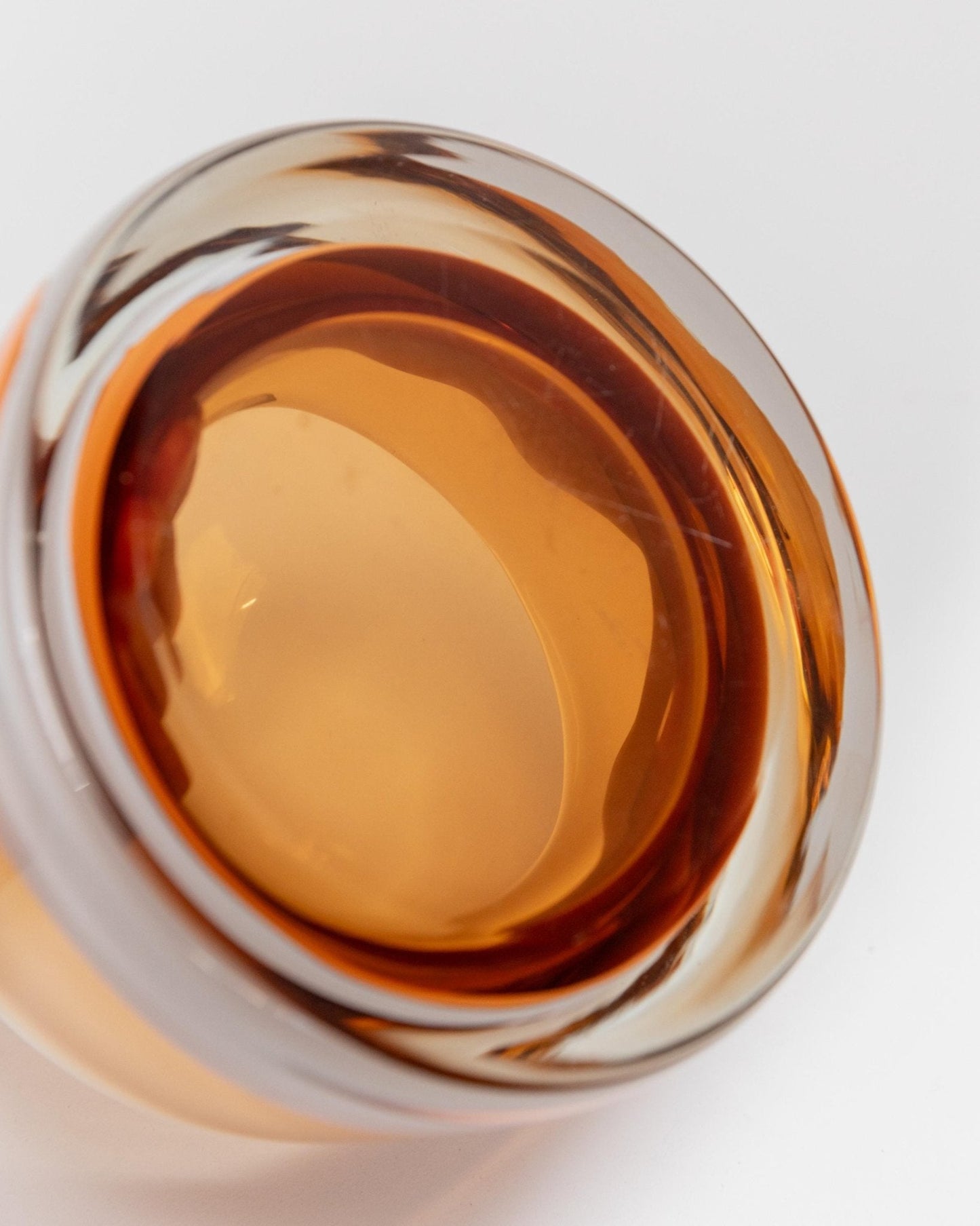 Vintage Glasschale von Jaroslav Svoboda für Skrdlovice Glass, orange, 1970er