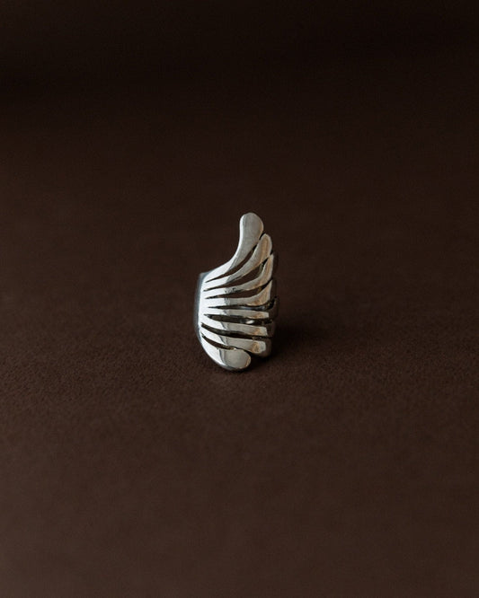 Vintage Statement-Ring Flügel Sterlingsilber Italien 1970er retro Schmuckstück