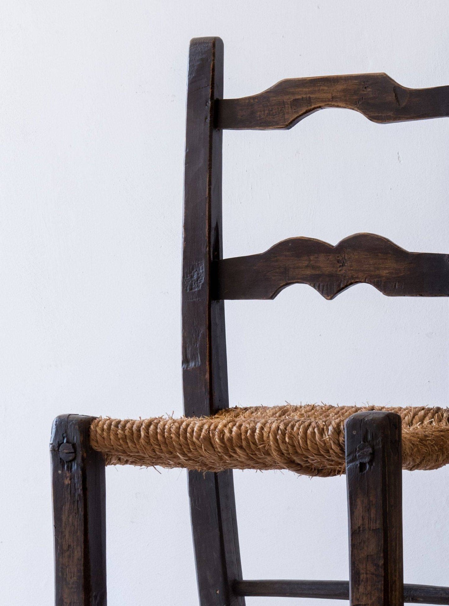 Vintage Stuhl Strohsitz von Emiliane Braun, Beige Korbgeflecht