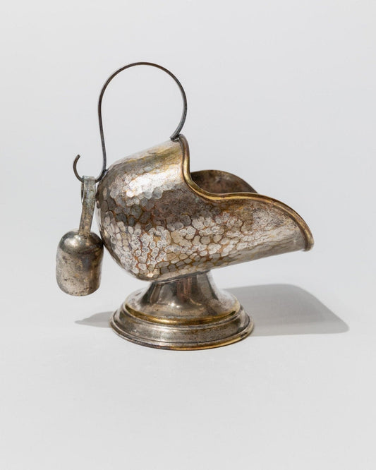 Vintage Zucker- oder Salzbox versilbert handgefertigt Design Italien 1920er