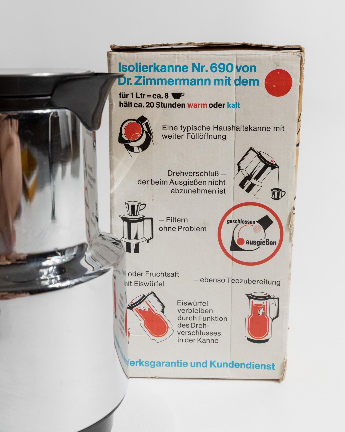 Vintage Thermosflasche Modell 690 von Rido Busse für Dr. Zimmermann mit Originalbox