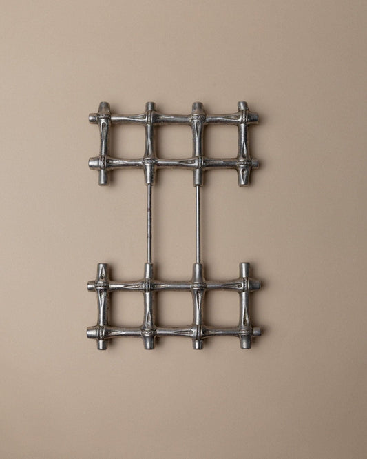 Vintage Untersetzer Silber Bambus von FB Rogers 1970er