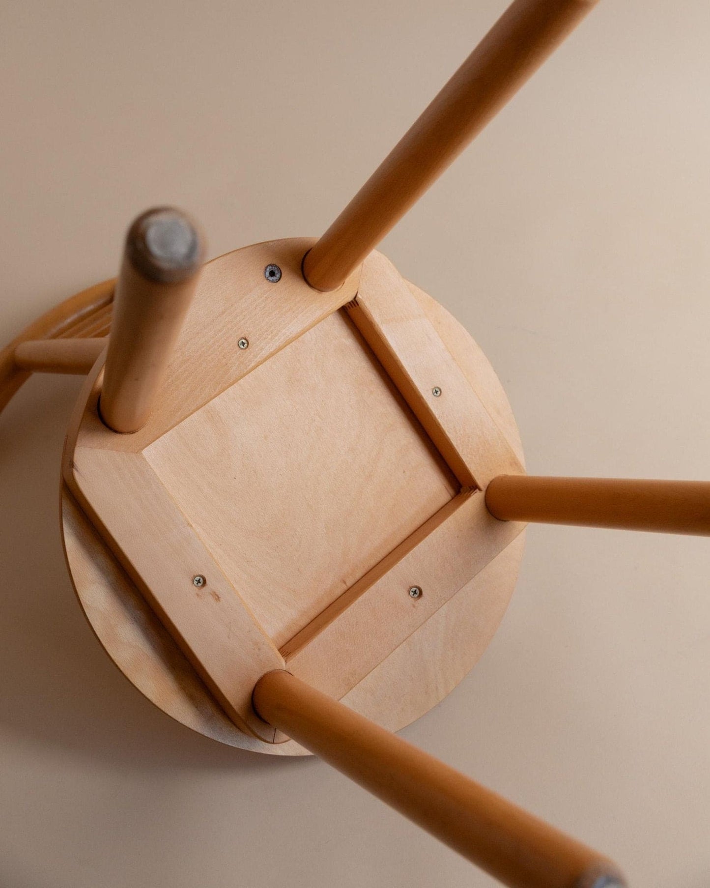 Vintage Holzstuhl Minimalistisches Design Italien 1980er Helles Holz Japanischer Stil