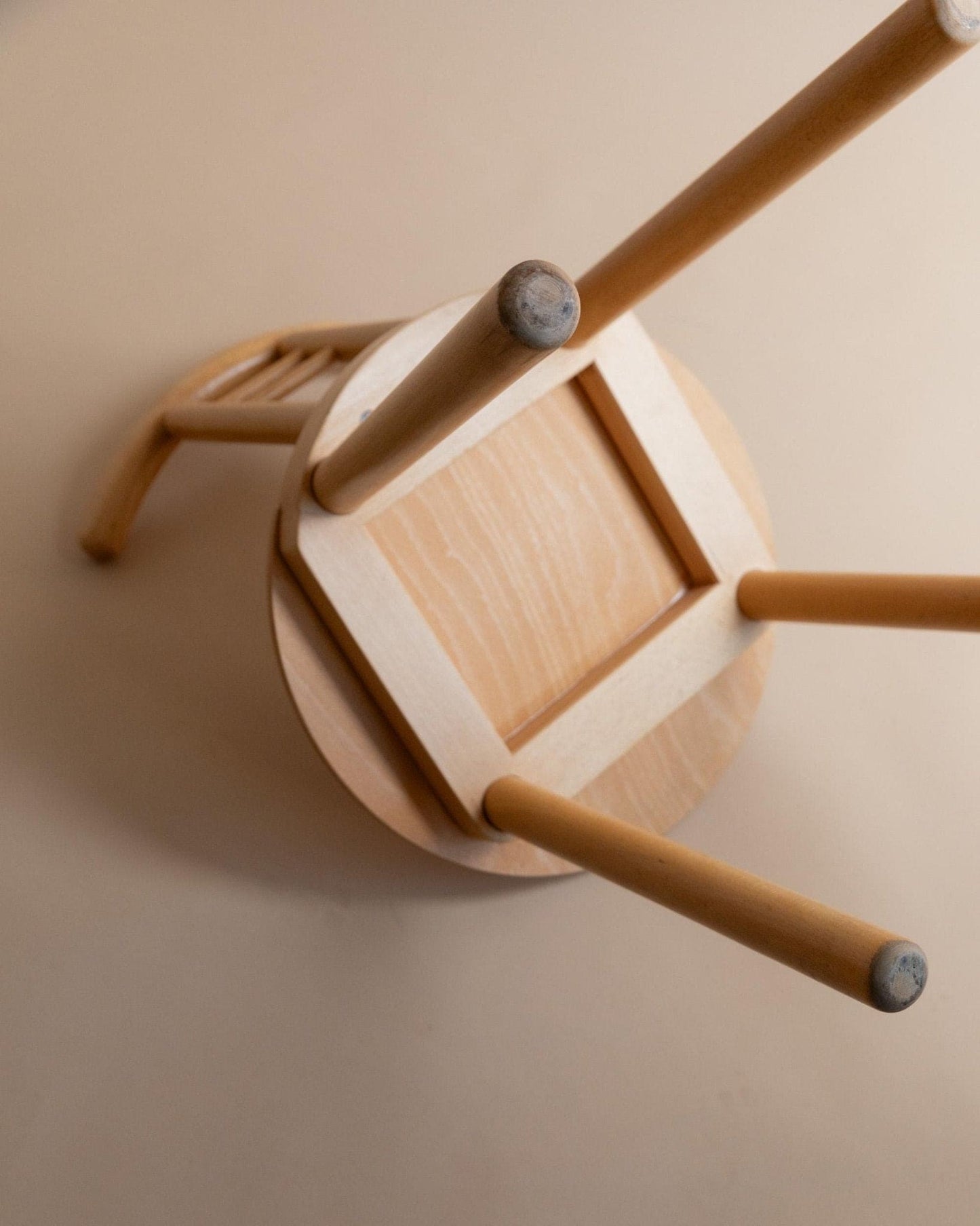 Vintage Holzstuhl Minimalistisches Design Italien 1980er Helles Holz Japanischer Stil