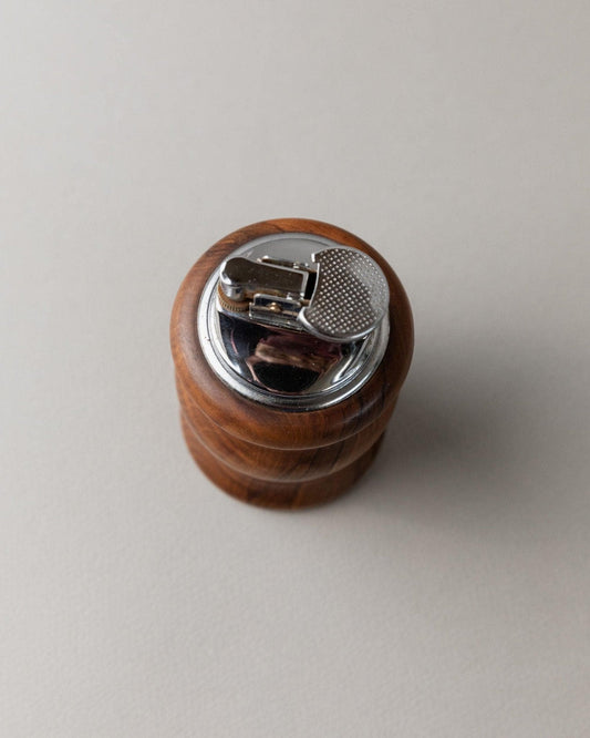 Vintage Tischfeuerzeug Holz Italien 1960er dekorativ