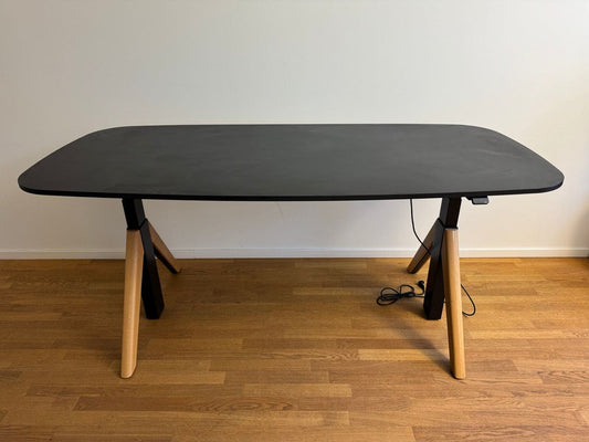 Vintage Schreibtisch WINEA FLOW von Wini höhenverstellbar schwarz, braun