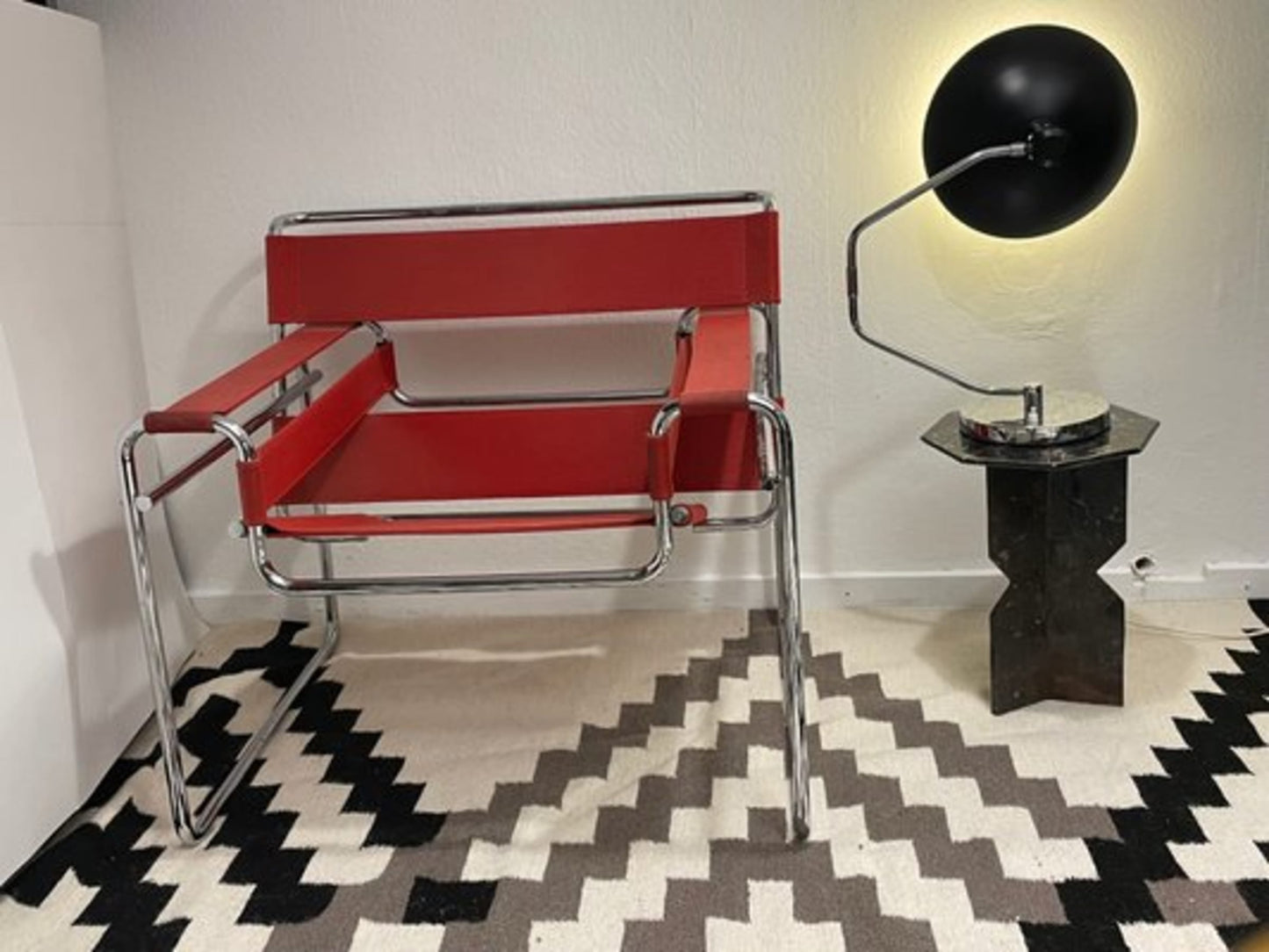 Vintage Lampe No. 8 von Clay Michie für Knoll International, Schwarz Silber