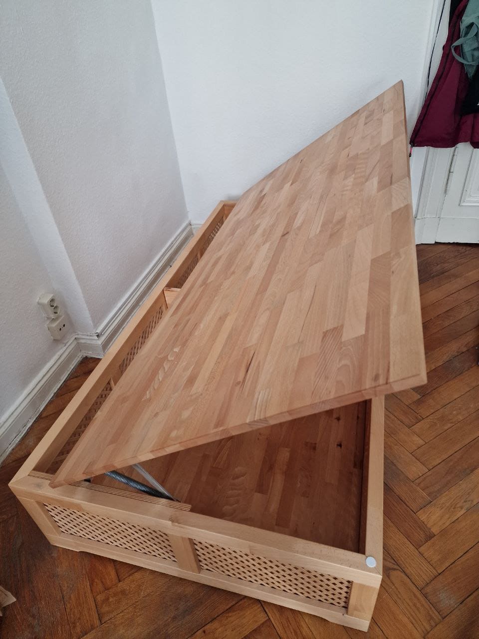 Vintage Bettkasten Buche von sehr gutbraun Holz