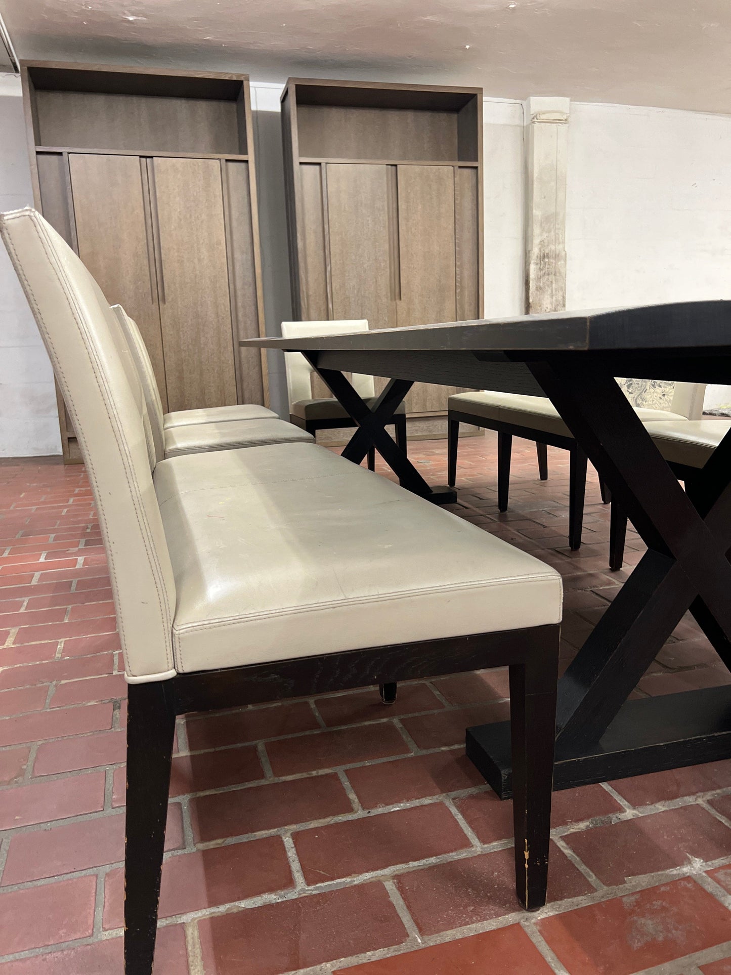 Vintage Sitzbank Leder von Liaigre für Liaigre