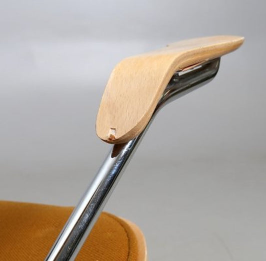 Vintage Stuhl Sjuan Set von 4 von Arne Jacobsen für Fritz Hansen Safari-Look BiColor Chrombein