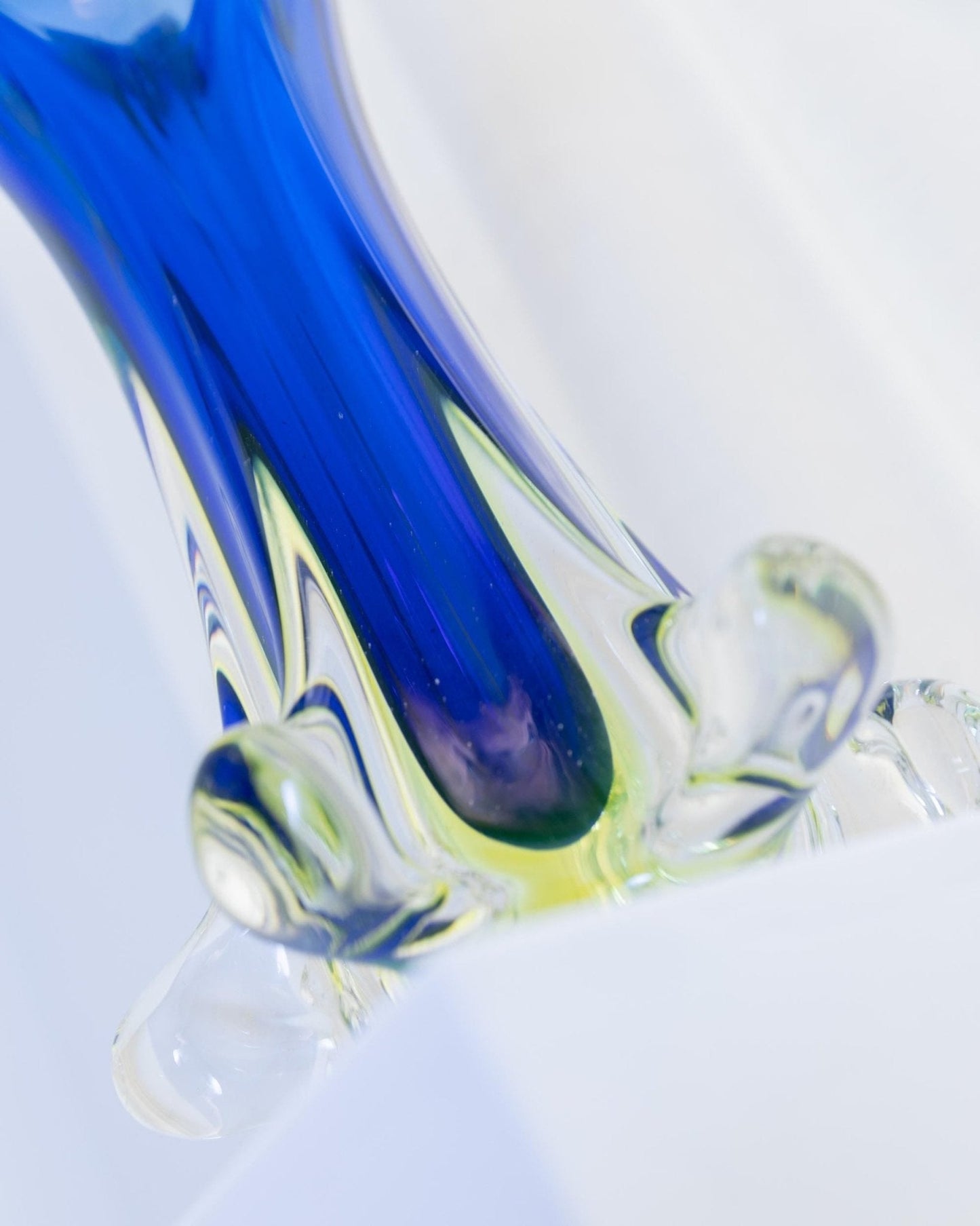 Vintage Vase von Fratelli Toso für Murano blau XXL