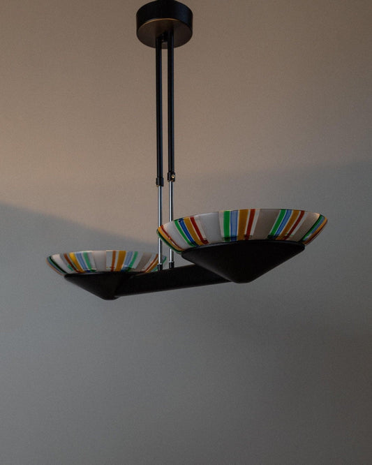 Lustre vintage en verre de Murano style Memphis, années 1980, Italie