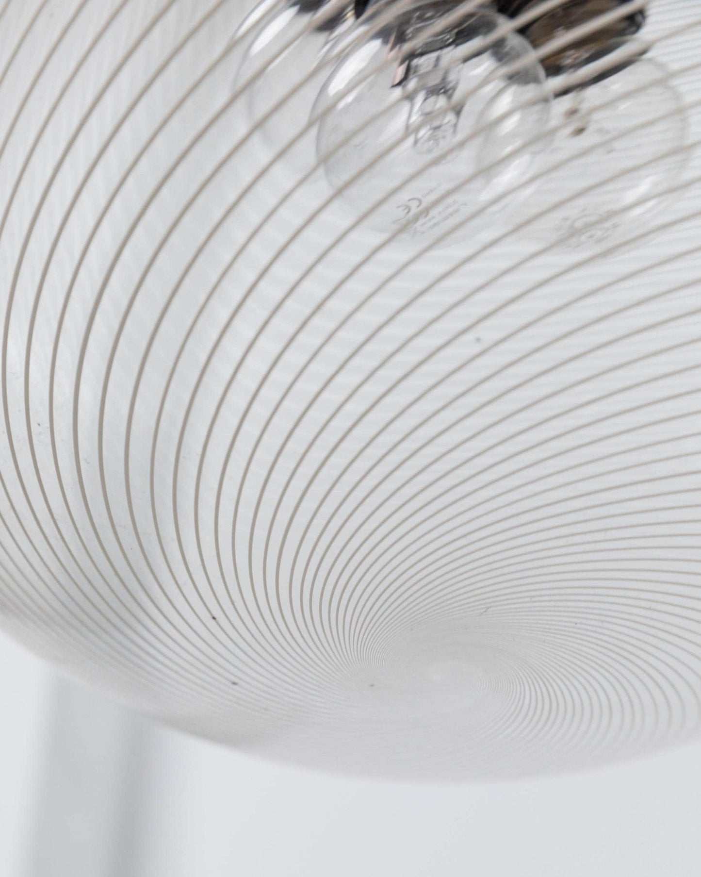 Vintage Lampe von i3 für Murano klar weiß gold