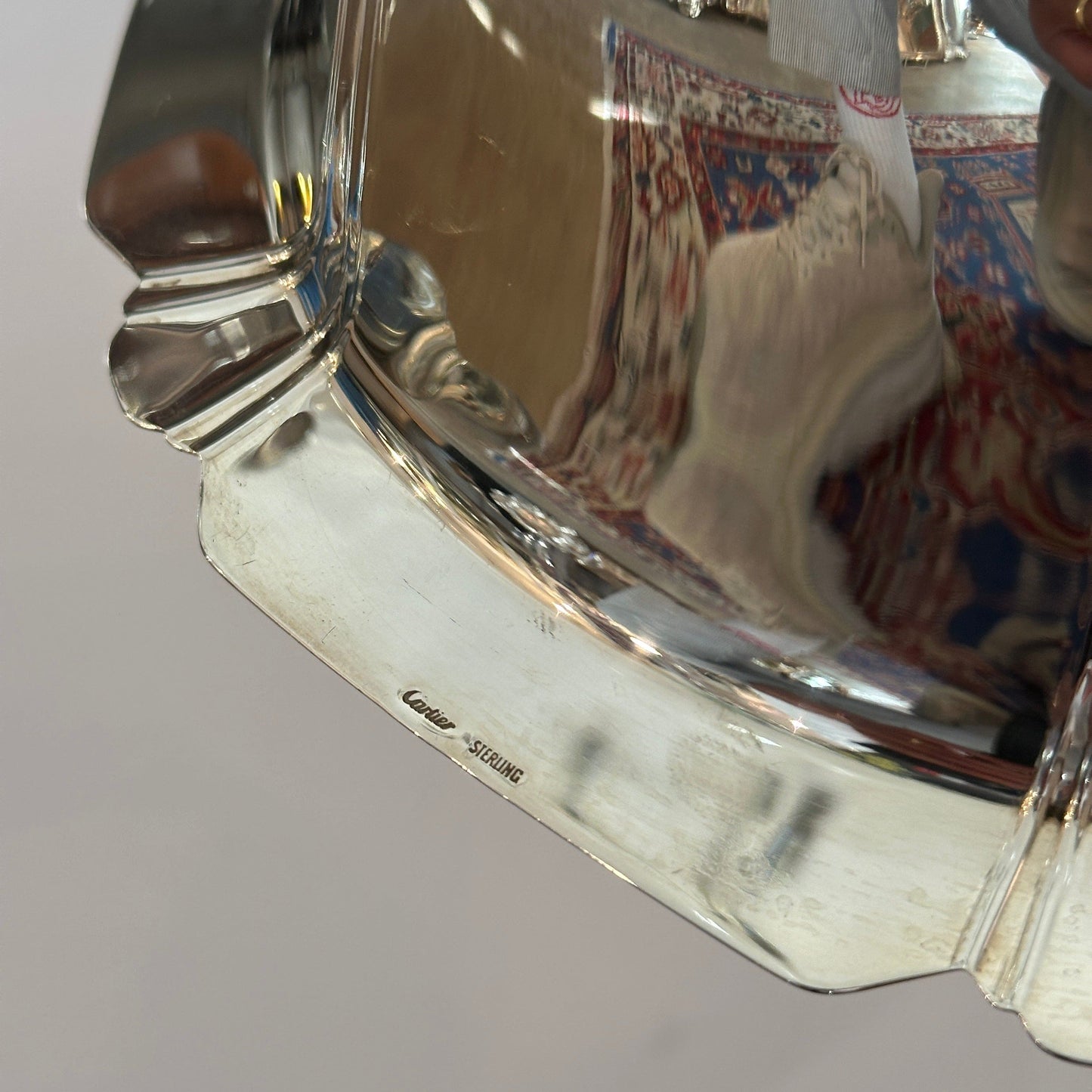 Vintage silver bowl Art Deco style by Cartier