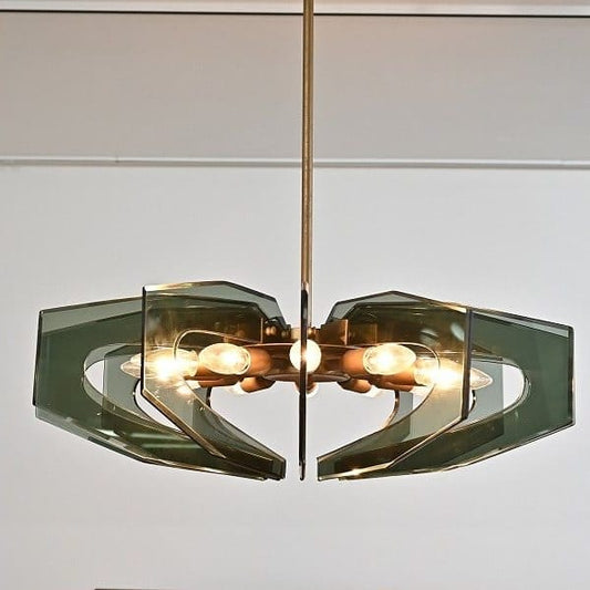 Vintage Kronleuchter 12-flammig von Gino Paroldo für Fontana Arte