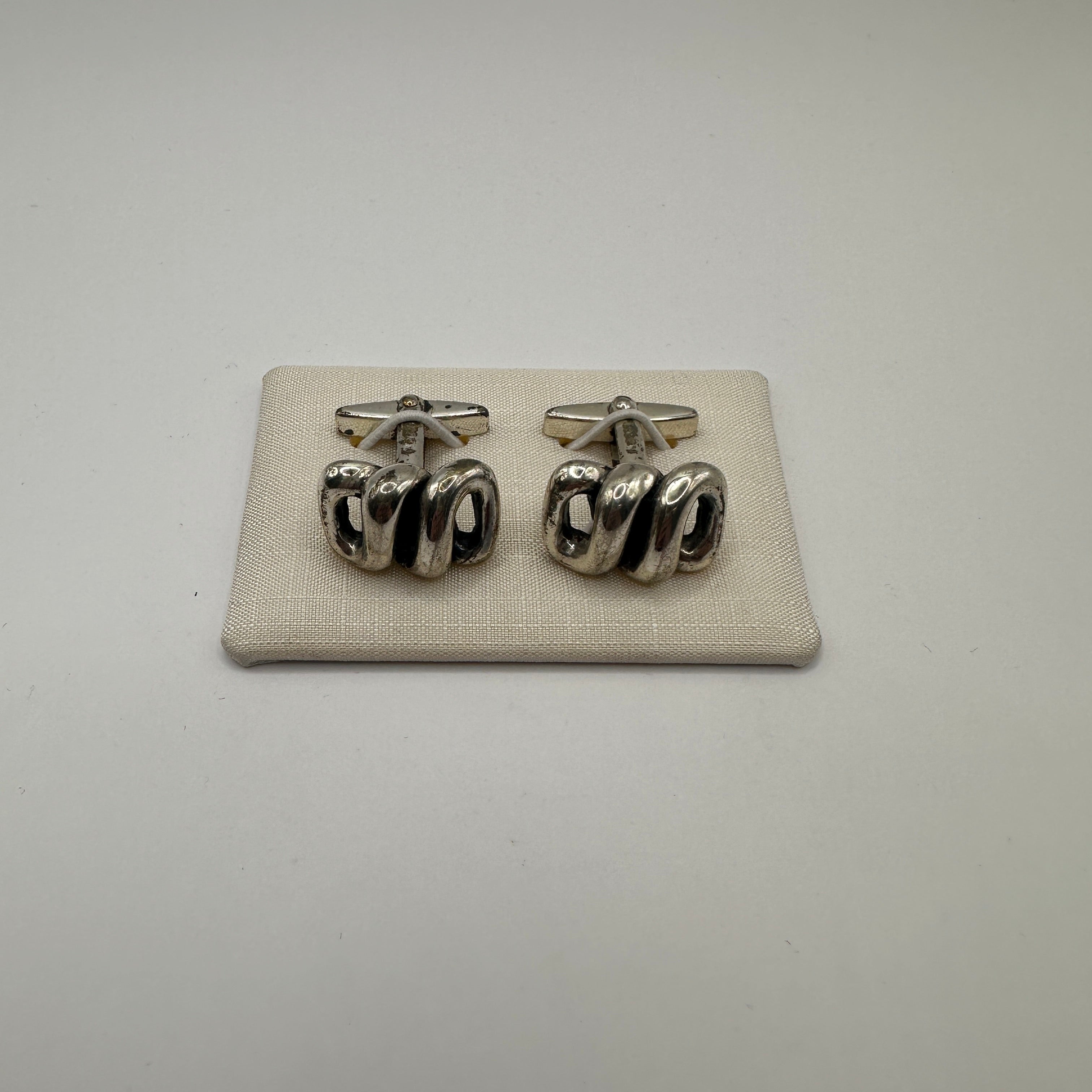 JDCMEI Lot De 3 Paires Boutons De Manchette Torsadés Classiques - Or, Argent Et Noir Pour Hommes