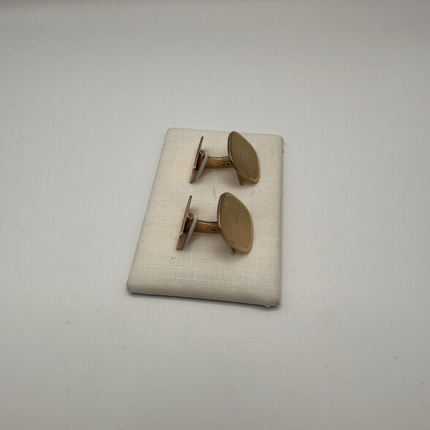 Vintage Manschettenknopf Set von 2 vergoldet mit Rauchquarz-Optik