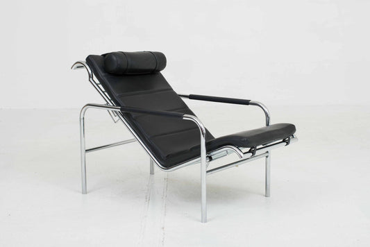 Vintage Chaise Longue Genni von Gabriele Mucchi für Zanotta in Schwarz