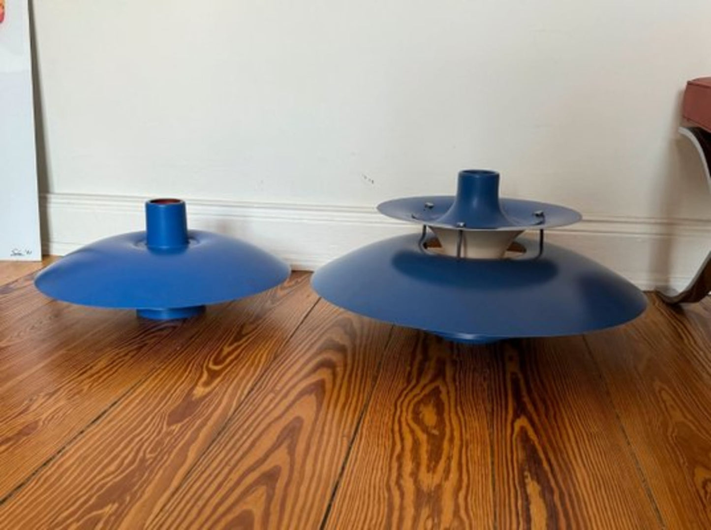 Vintage Pendelleuchte PH 4/3 von Poul Henningsen für Louis Poulsen azurblau Set von 2