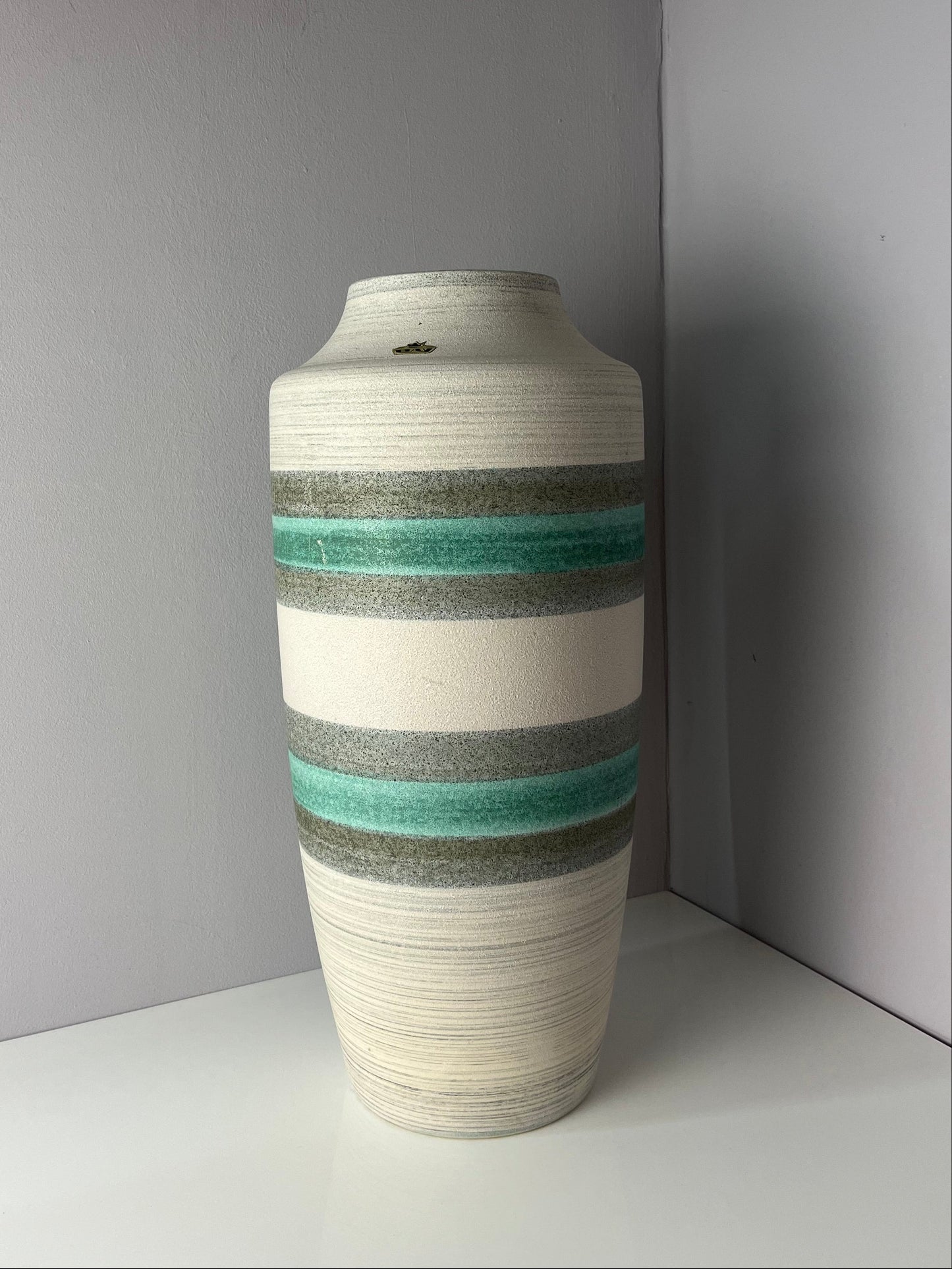 Vintage Bodenvase 628-50 türkis grau von Bay Keramik