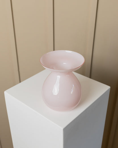 Vintage glass vase by Barbro Wesslander and Pia Amsell for Ikea pink