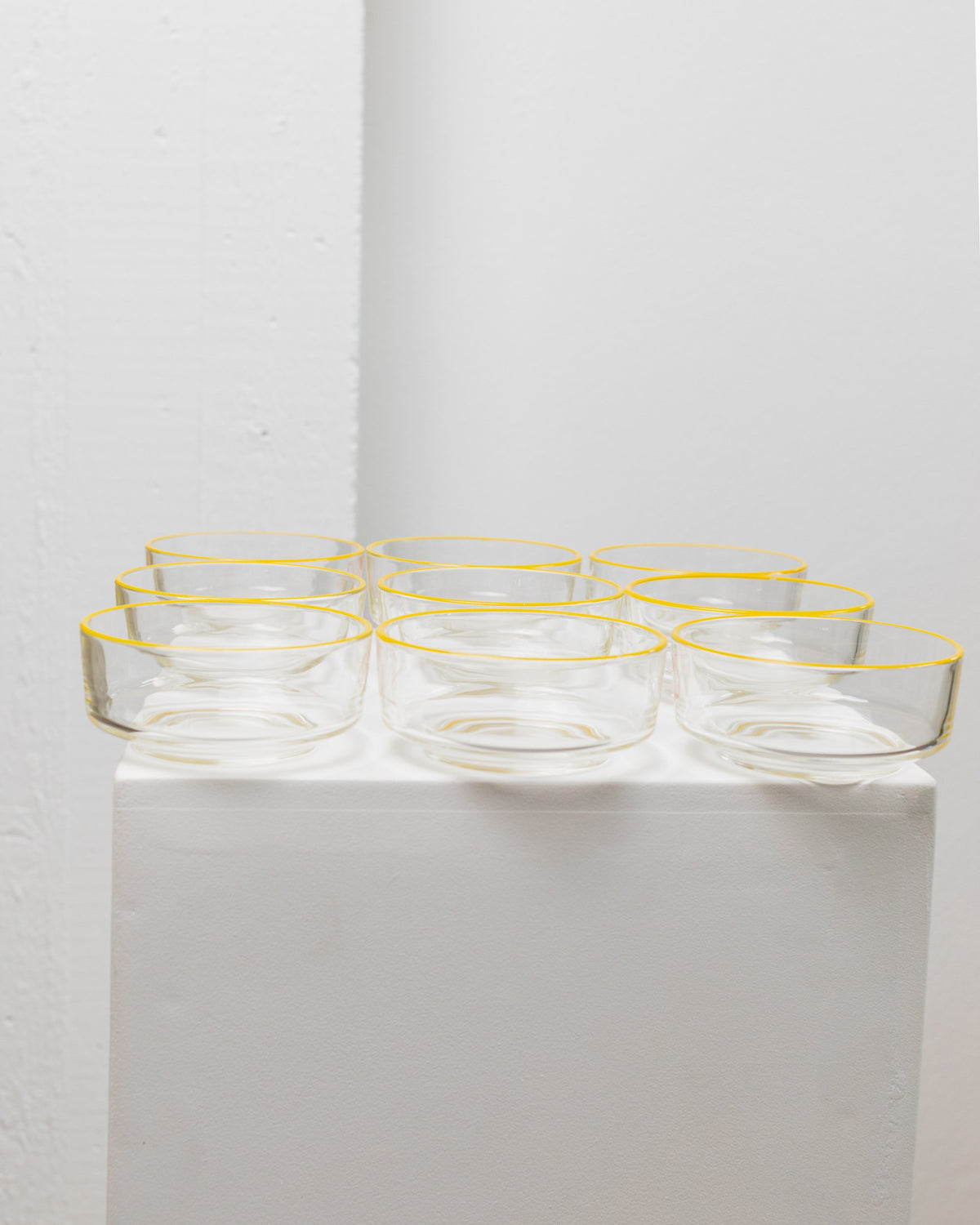 Bol vintage en verre Empoli de Fratelli Buggiani jaune lot de 9