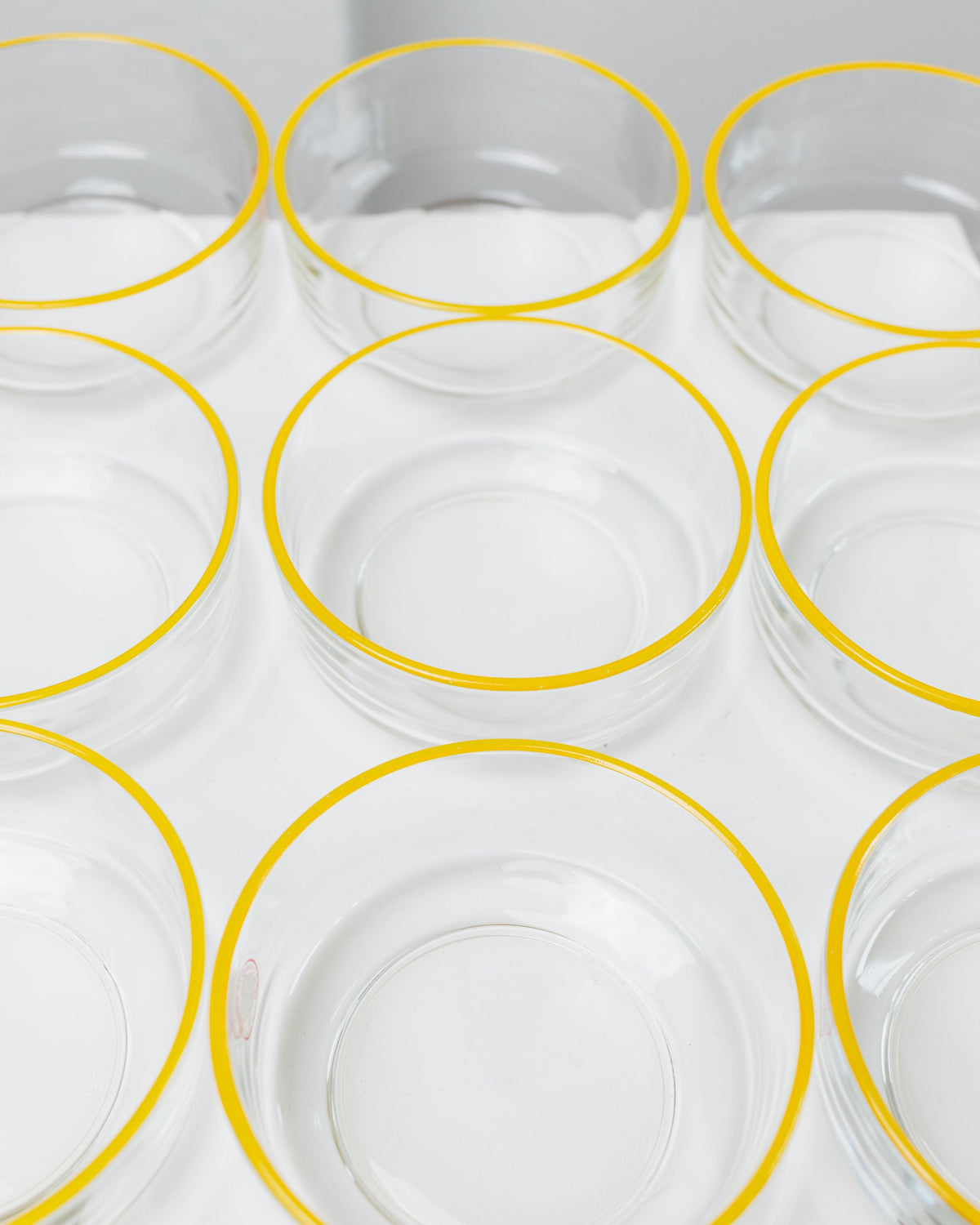 Bol vintage en verre Empoli de Fratelli Buggiani jaune lot de 9