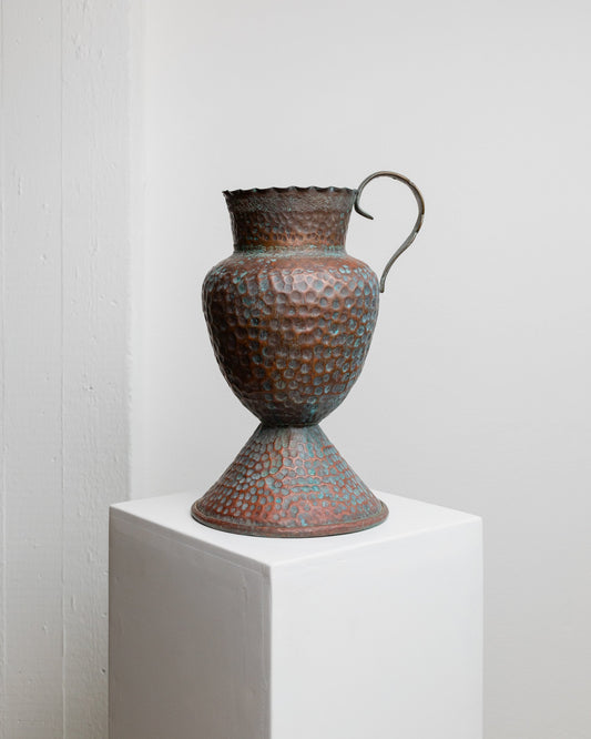 Vintage carafe metal Italy 1950s handmade silver XXL