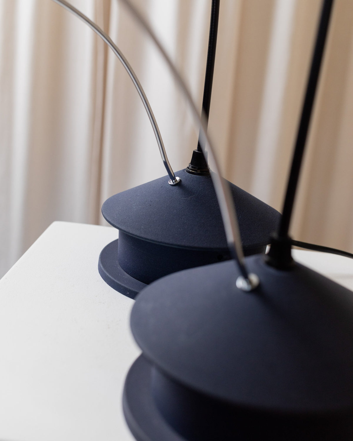 Vintage table lamp origami look blue metal adjustable 1 of 2