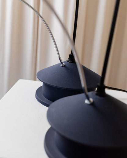 Vintage table lamp origami look blue metal adjustable 1 of 2