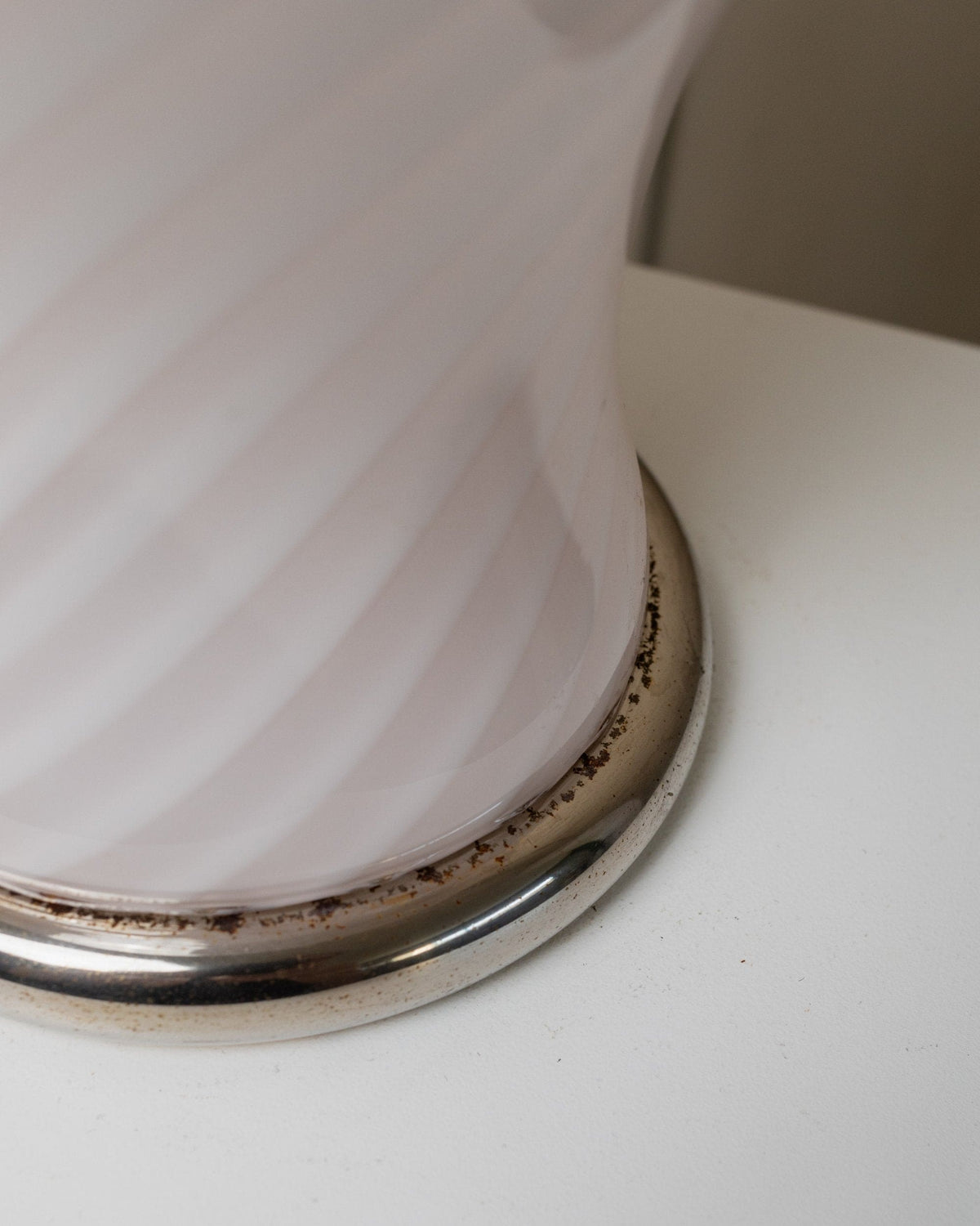 Vintage Tischlampe Murano Glas rosa von Murano 70er Jahre