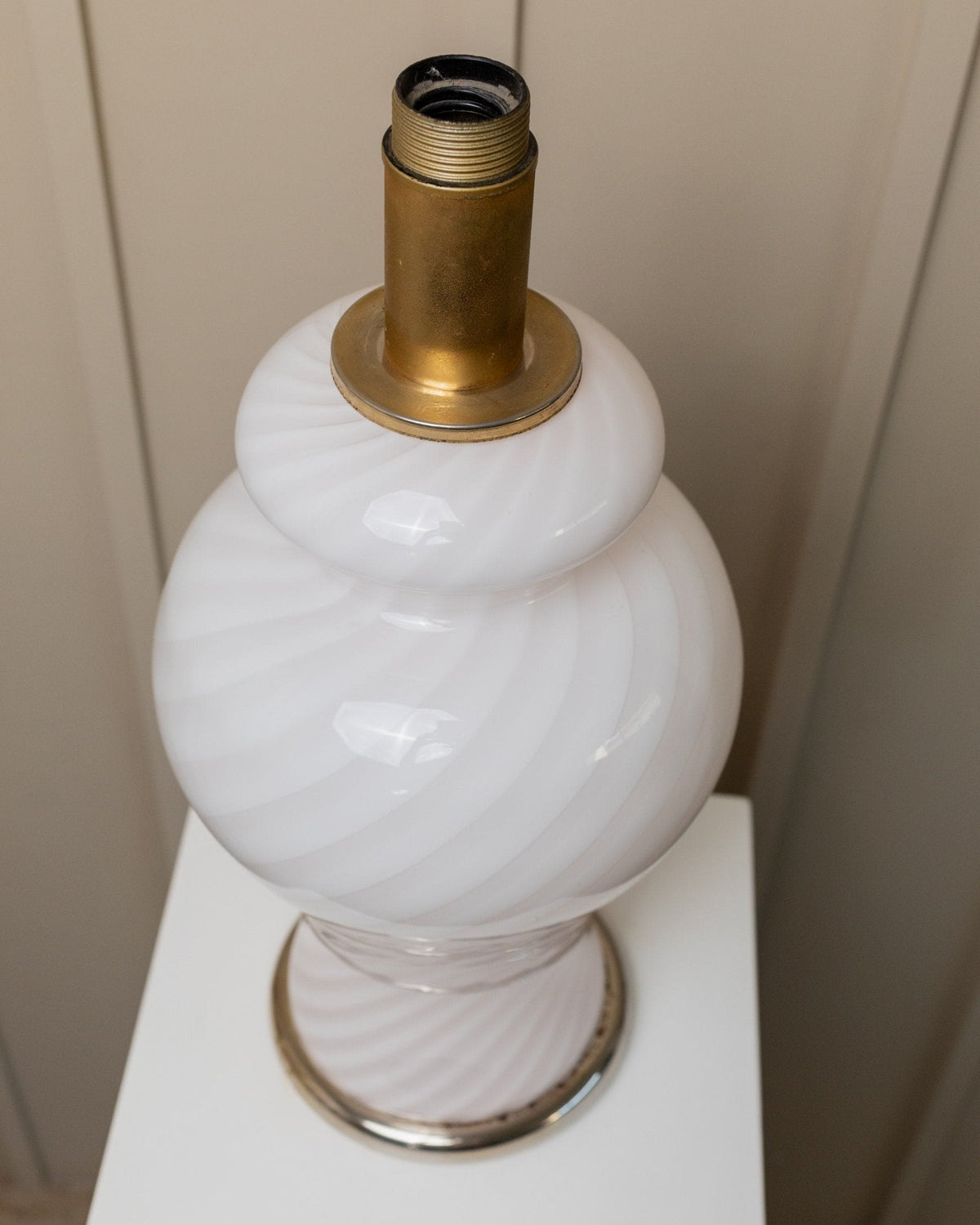 Vintage Tischlampe Murano Glas rosa von Murano 70er Jahre