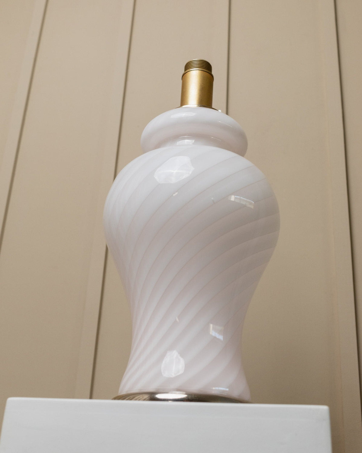 Vintage Tischlampe Murano Glas rosa von Murano 70er Jahre