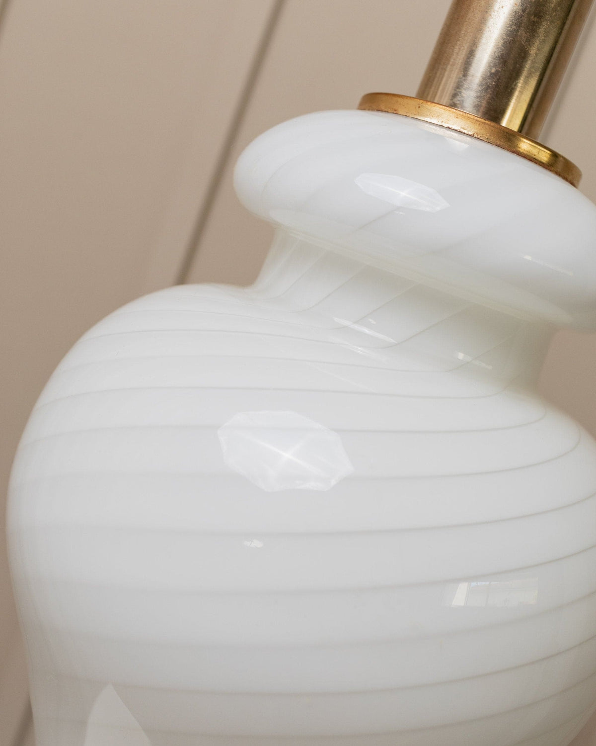 Vintage Tischlampe Murano Glas von Murano Weiß Mid-Century Design