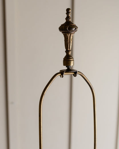 Vintage Tischlampe Messing dunkelrot Glas Empire Design USA 1910