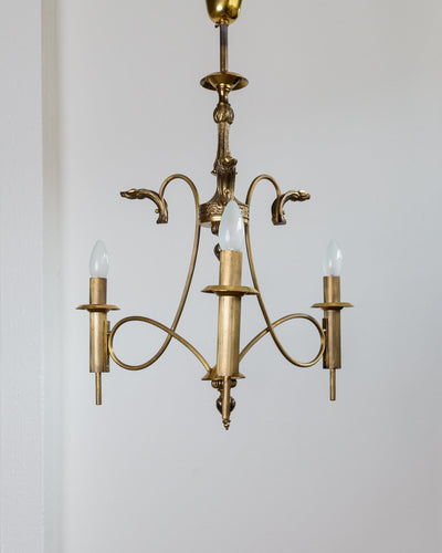 Vintage brass pendant lamp by Studio Vilhelm gold 1930s