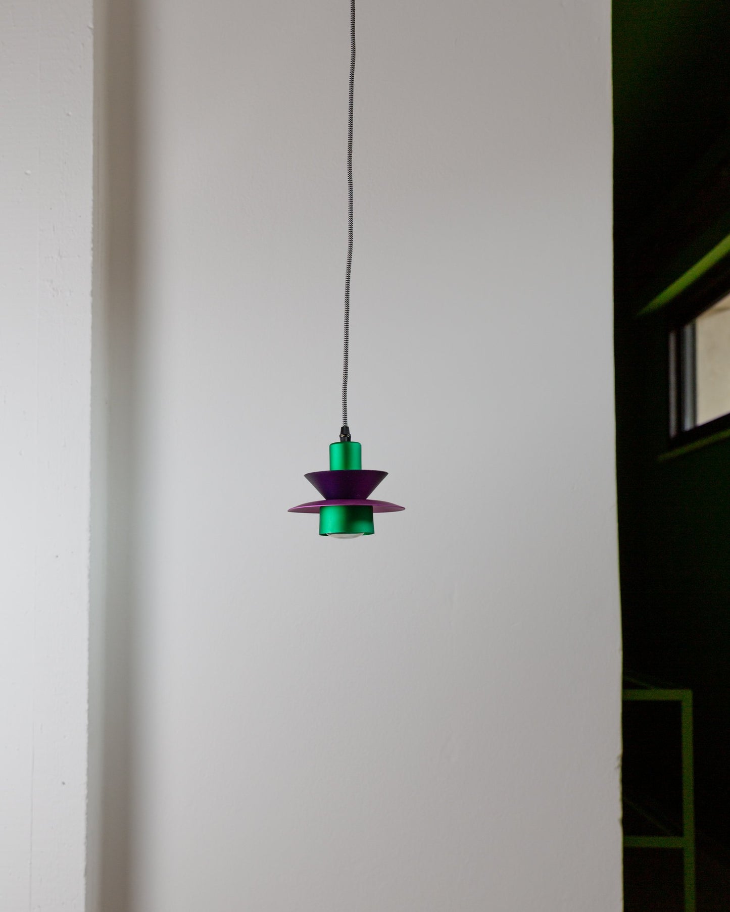 Vintage ceiling light by Memphis for Buzzi Gang purple