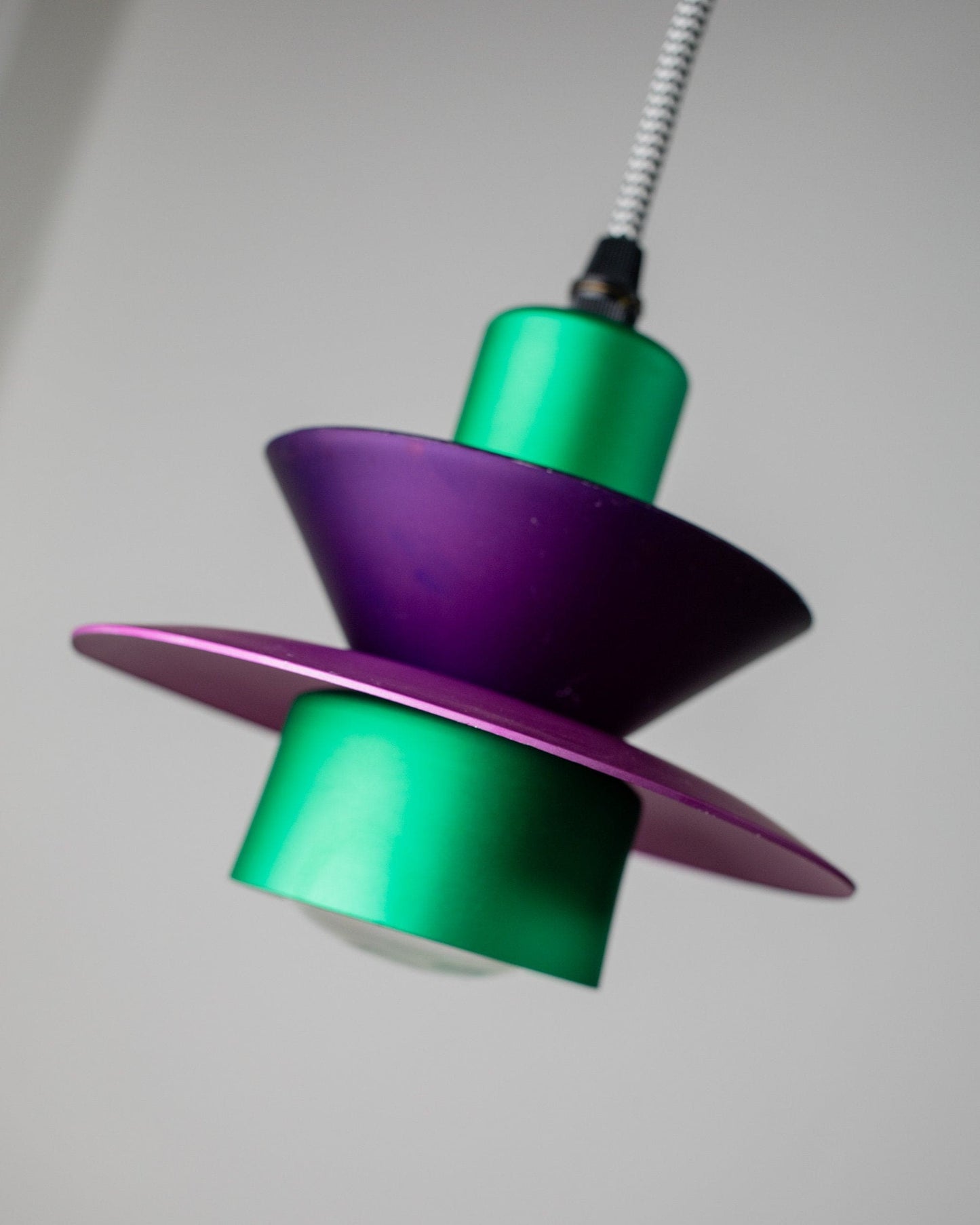 Vintage ceiling light by Memphis for Buzzi Gang purple