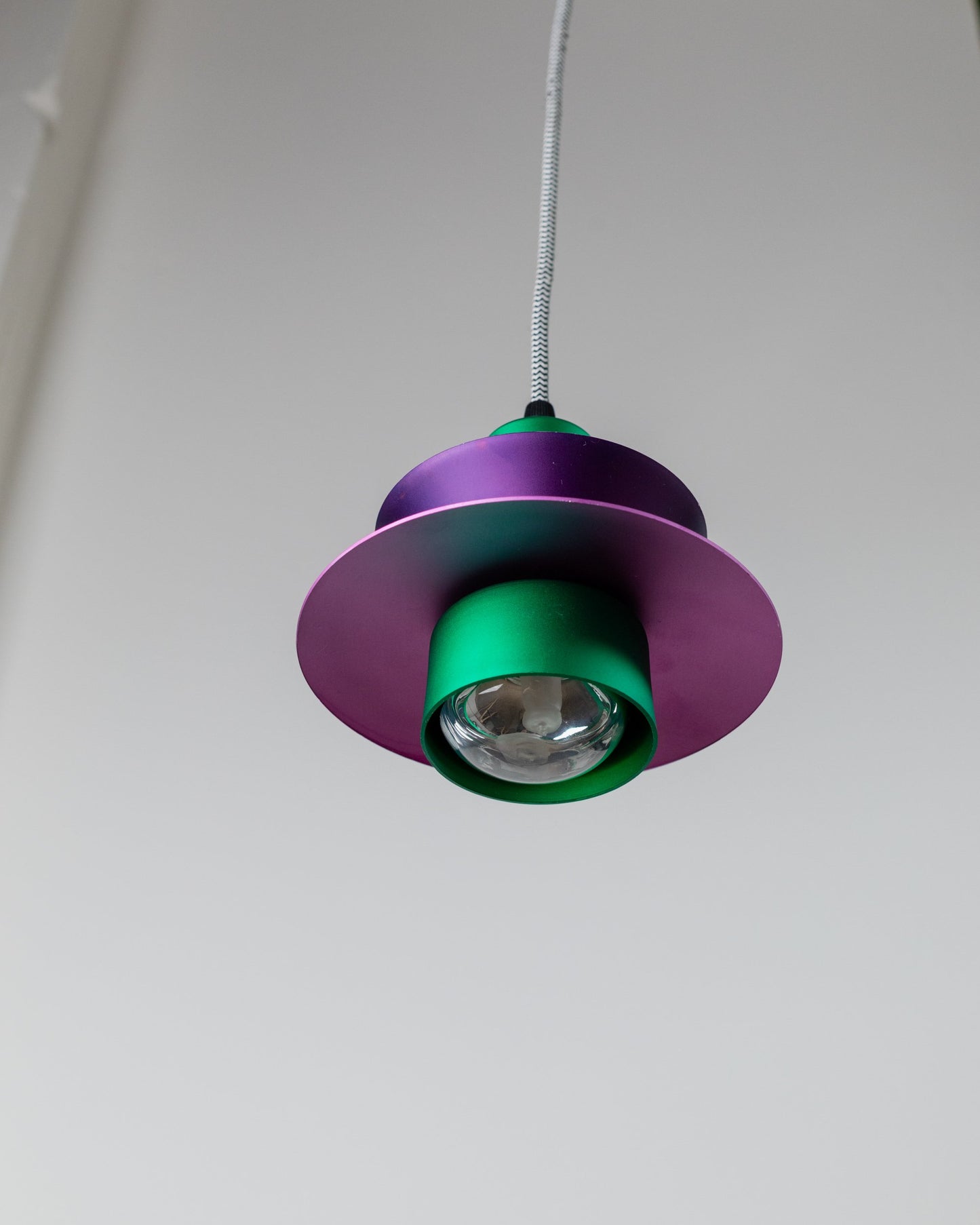 Vintage ceiling light by Memphis for Buzzi Gang purple