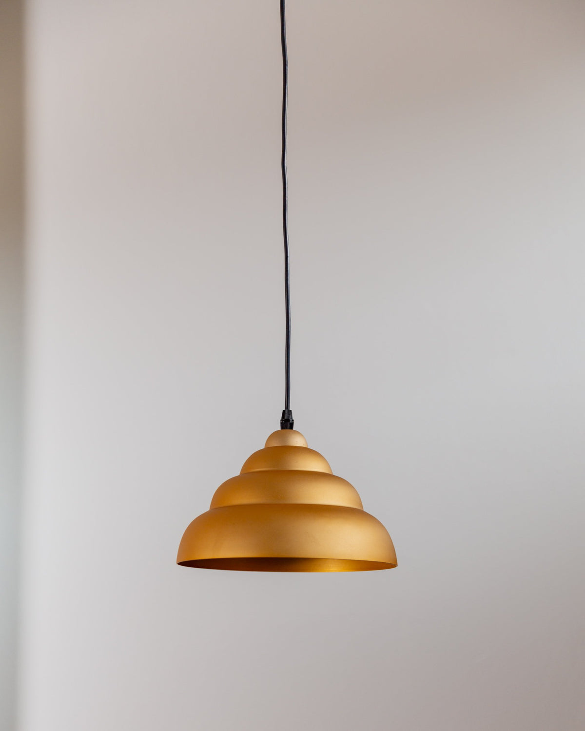 Vintage ceiling light by Metal Spot yellow gold striped cable Retro 80s