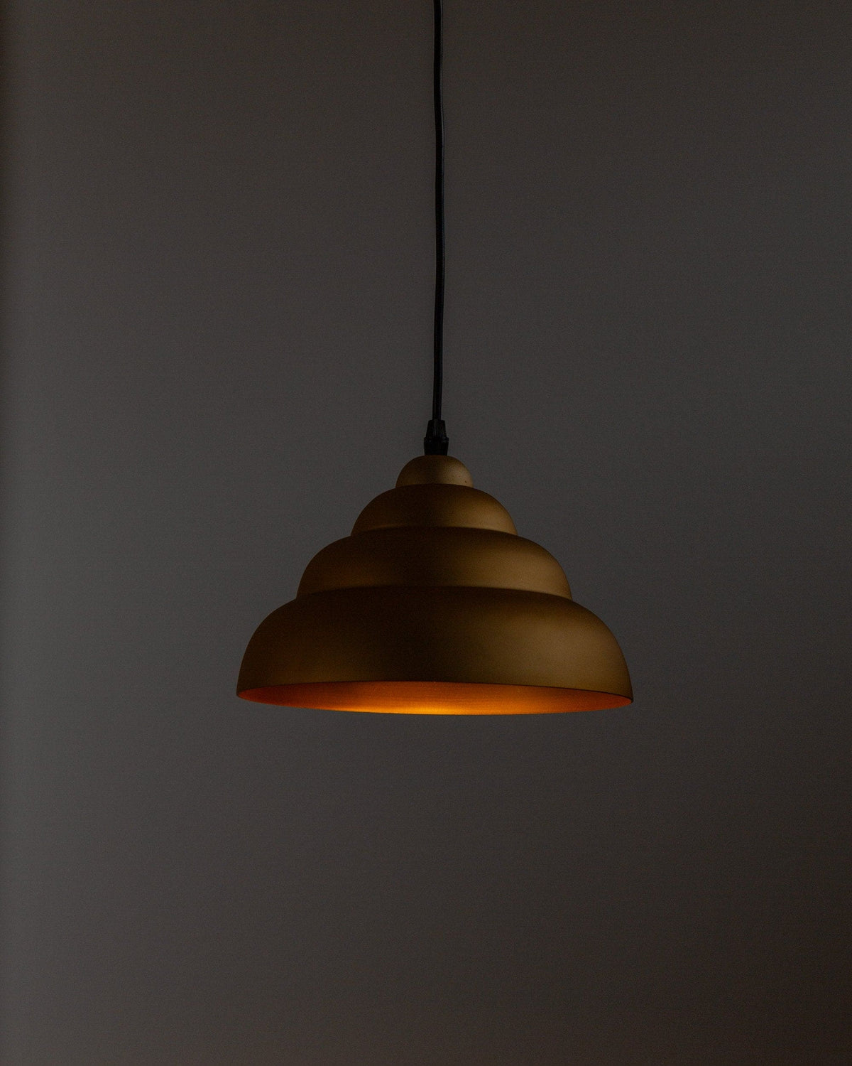 Vintage ceiling light by Metal Spot yellow gold striped cable Retro 80s