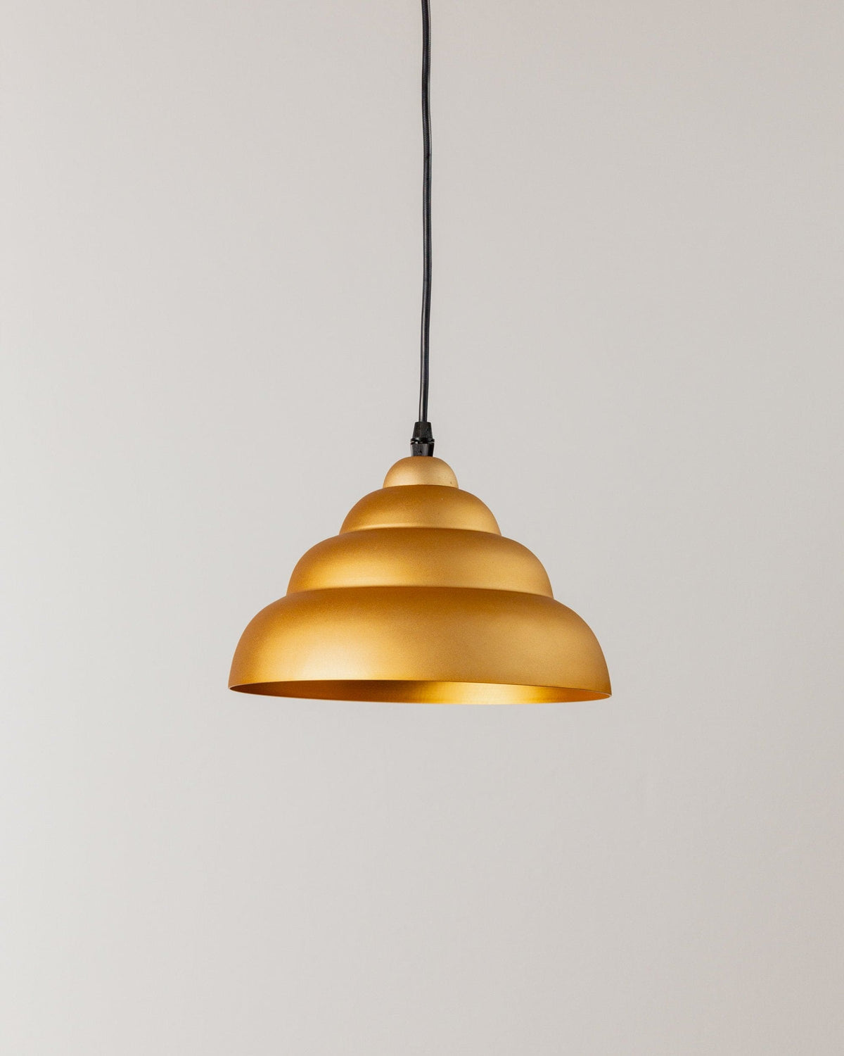 Vintage ceiling light by Metal Spot yellow gold striped cable Retro 80s