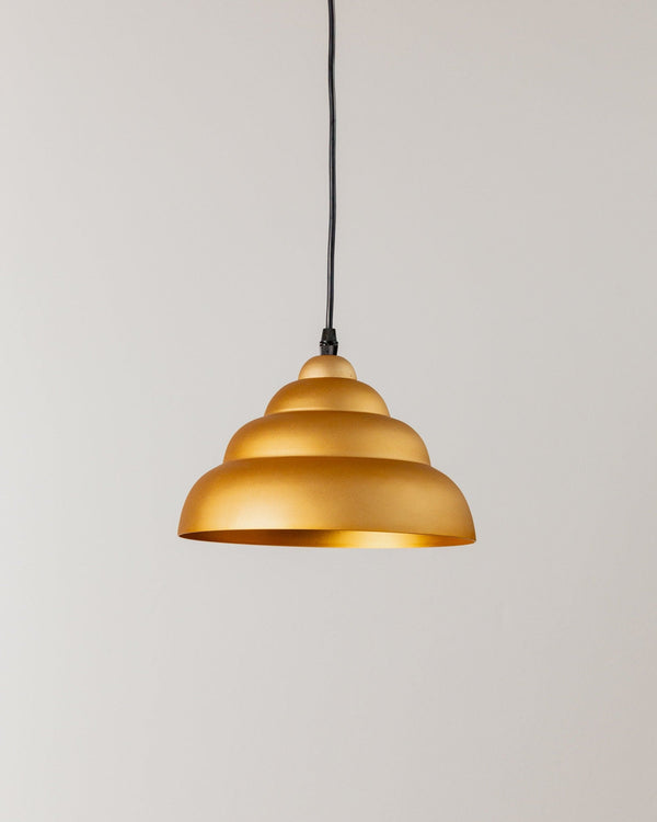 Vintage ceiling light by Metal Spot yellow gold striped cable Retro 80s