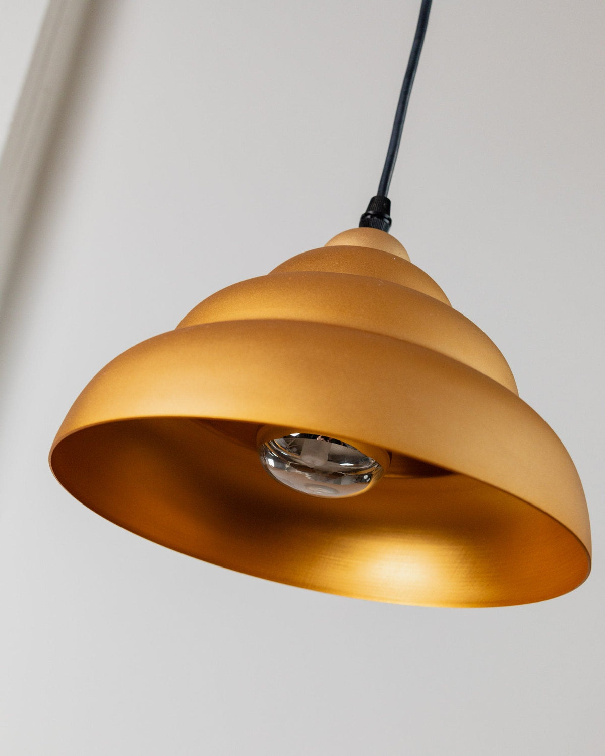 Vintage ceiling light by Metal Spot yellow gold striped cable Retro 80s