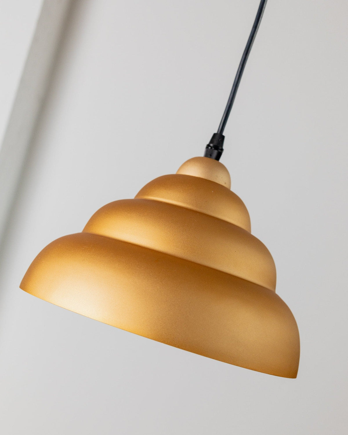 Vintage ceiling light by Metal Spot yellow gold striped cable Retro 80s